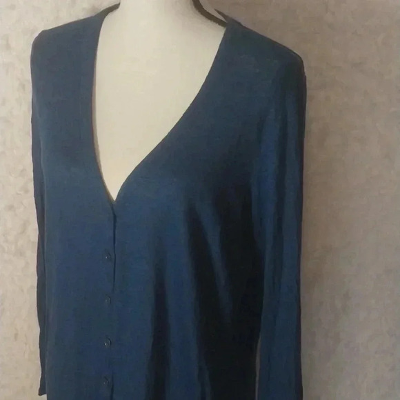 J. Jill Women Love Linen Button Front Cardigan Sweater Loose Lagenlook Size L - Picture 5 of 10